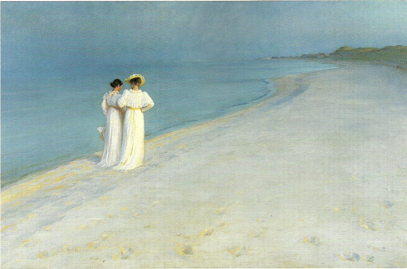 Peter Severin Kroyer sommeraften pa skagen sonderstrand